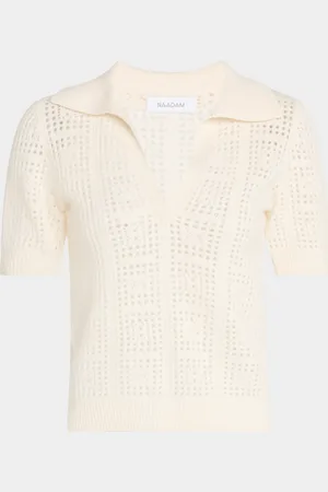 NAADAM Cashmere Open-Stitch Polo