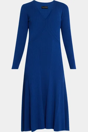 ELIE TAHARI The Vanessa Ribbed Midi Sweater Dress