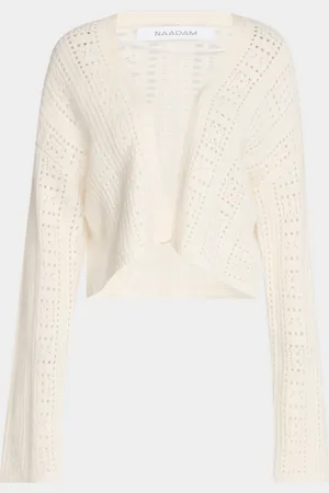 NAADAM Cashmere Open-Stitch Crop Cardigan