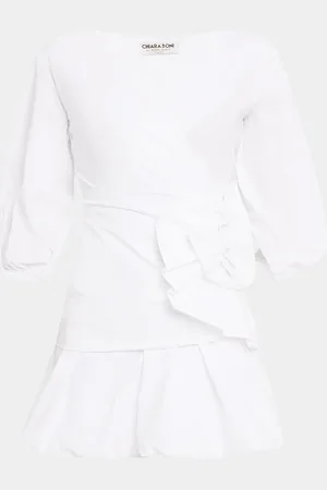 CHIARA BONI Flower Ruffle Bubble Mini Dress