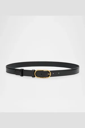 Dolce & Gabbana Oval Buckle Calfskin Leather Belt