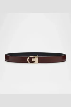 Saint Laurent New Logo Reversible Leather Belt