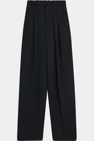 Saint Laurent Pleated Wide-Leg Trousers