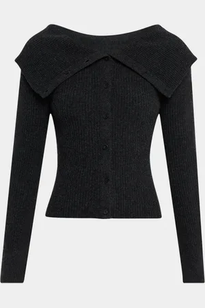 NAADAM Ribbed Wool-Cashmere Foldover Cardigan