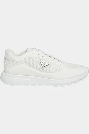 Prada Rete Net Leather Lace-Up Sneakers
