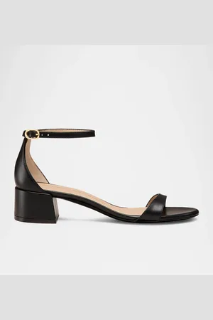 Stuart Weitzman Nudist Leather Ankle-Strap Sandals