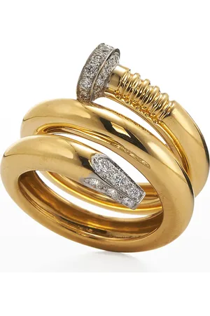 David Webb 18K Diamond Polished Nail Ring