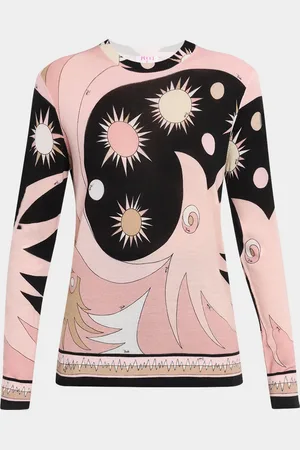 Emilio Pucci Stella-Print Knit Crewneck Sweater
