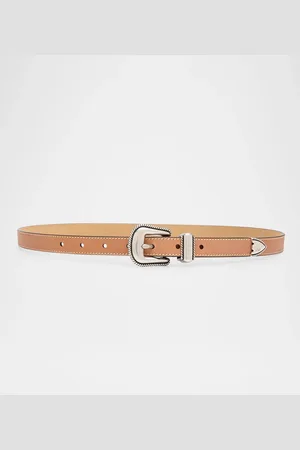 Ralph Lauren Grain Vachetta Leather Skinny Belt