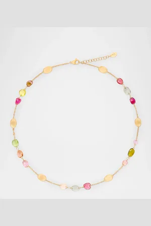 Marco Bicego 18K Single Strand Lunaria Necklace with Mixed Tourmalines