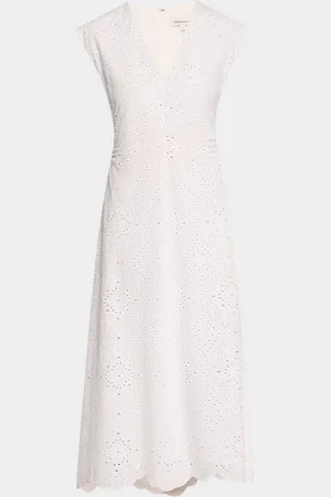 VERONICA BEARD Aven Eyelet A-Line Midi Dress