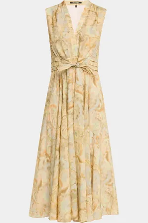 Kobi Halperin Junia Pleated Watercolor-Print Midi Dress