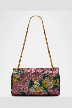 Saint Laurent Jamie Medium YSL Chain Shoulder Bag in Brocade Wool