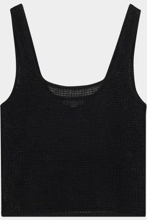 ONIA Linen Knit Square-Neck Top