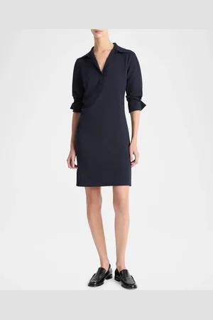 Vince Long-Sleeve Rugby Dress