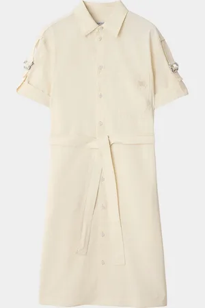 Burberry EKD Short-Sleeve Belted Shirtdress