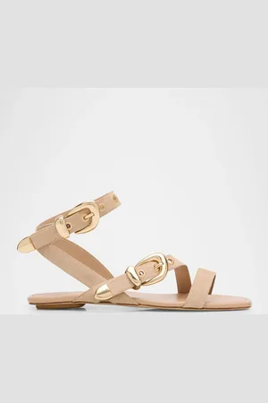 Stuart Weitzman Maven Suede Buckle Flat Sandals