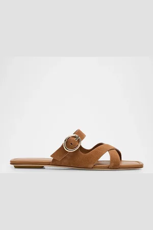 Stuart Weitzman Villa Suede Slide Sandals