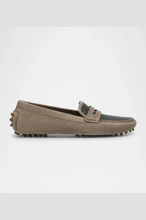 Brunello Cucinelli Monili Suede Penny Driving Shoes
