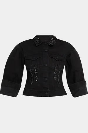 Simone Rocha Crystal Sculpted Crop Denim Jacket