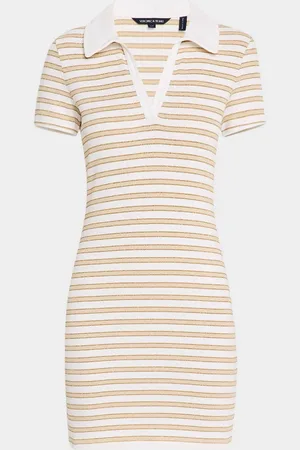 VERONICA BEARD Bailey Stripe Short-Sleeve Polo Dress