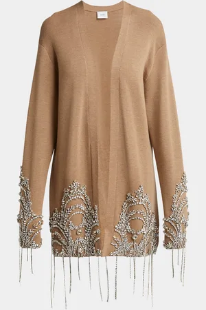 Erdem Crystal Embellished Fine Merino Cardigan
