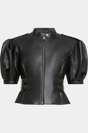 GABRIELA HEARST Eleos Leather Puff-Sleeve Jacket