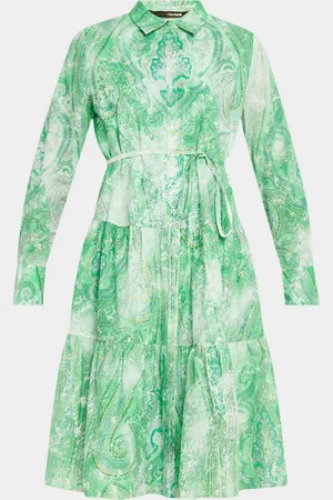 Kobi Halperin Jelani Tiered Paisley-Print Midi Shirtdress