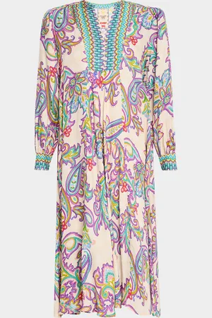 JOHNNY WAS Tahlon Floral & Paisley-Print Midi Dress