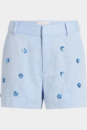 Cinq A Sept Tora Embellished Linen Suiting Shorts