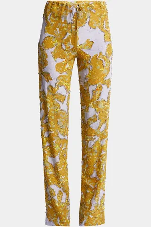 DRIES VAN NOTEN Pachas Beaded Straight-Leg Pull-On Pants