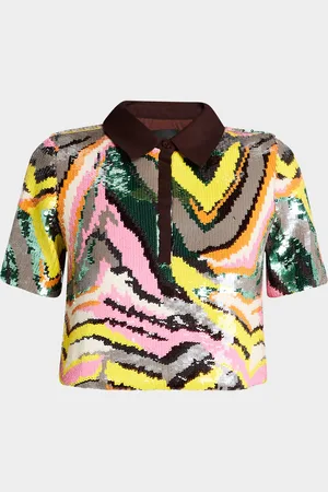 Le Superbe Sequined Polo Top