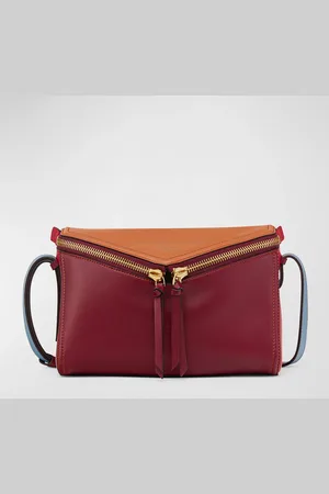 MCM 3D Diamond Colorblock Leather Shoulder Bag