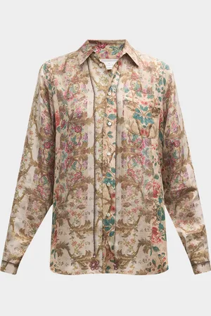 PIERRE-LOUIS MASCIA Floral-Print Silk Blouse