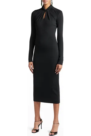 Giorgio Armani Twisted Keyhole Neckline Midi Jersey Dress