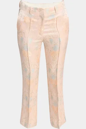 DRIES VAN NOTEN Paloma Floral Jacquard Straight-Leg Ankle Pants