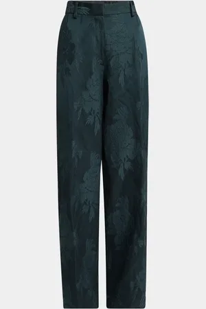 DRIES VAN NOTEN Paxy Floral Jacquard Metallic Pants