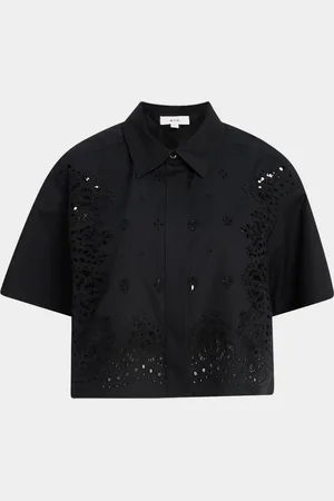 A.L.C. Jade Short-Sleeve Eyelet Top