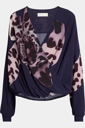 DRIES VAN NOTEN Camiel Draped Flower Print Blouse
