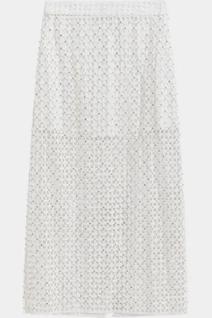 Essentiel Antwerp Embellished Mesh Midi Skirt