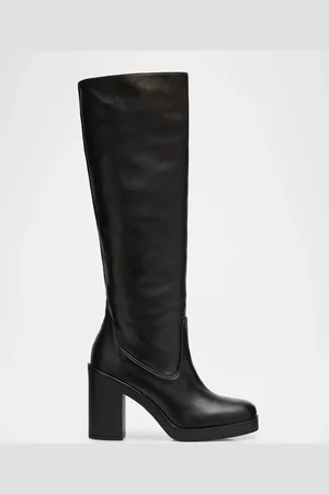 Stuart Weitzman Bethenny Leather Platform Knee Boots