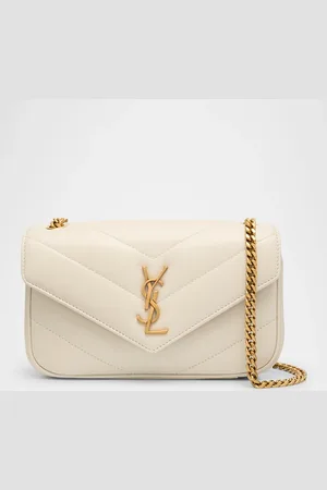 Saint Laurent Loulou Mini YSL Chain Crossbody Bag in Quilted Leather