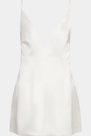 Retrofete Giavanna Plunging Satin Mini Dress