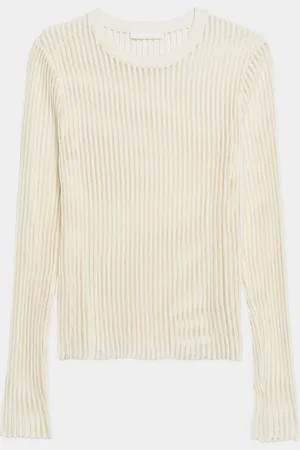 Helmut Lang Sheer Stripe Crewneck Top
