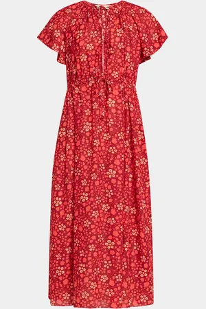 ULLA JOHNSON Mikaela Flutter-Sleeve Midi Dress