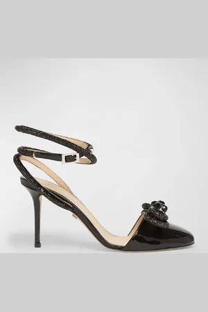 Mach & Mach Double Bow Strass Ankle-Strap Pumps