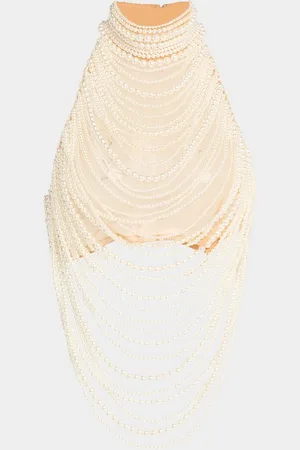 Retrofete Elsie Draped Pearl Top