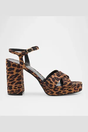 Stuart Weitzman Dayna Leopard-Print Crisscross Platform Sandals