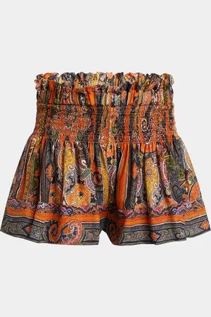Isabel Marant Maelly Paisley Wide Silk Shorts