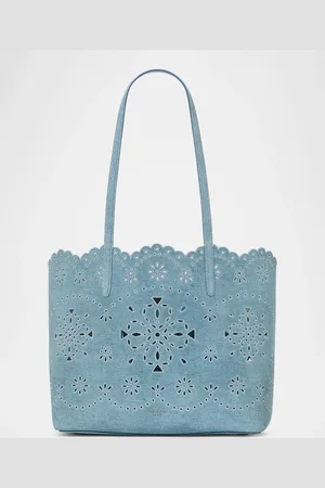 Kate Spade Do it all perforated denim suede tote bag